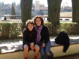 In the Albayzin with a view of the Alhambra.