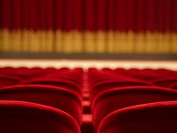 empty stadium seats, red