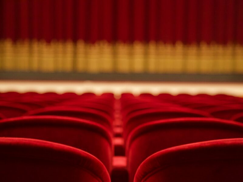 empty stadium seats, red