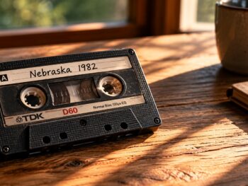 vintage cassette tape on wood table