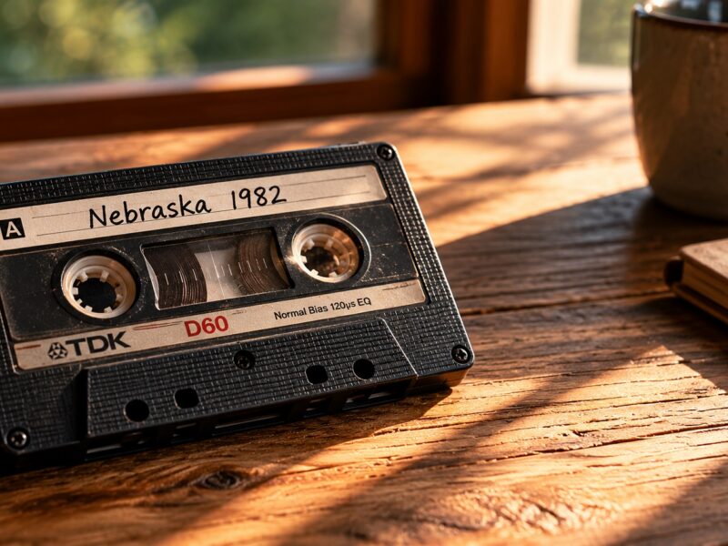 vintage cassette tape on wood table