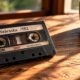 vintage cassette tape on wood table