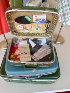 open suitcase with items